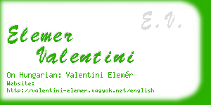 elemer valentini business card